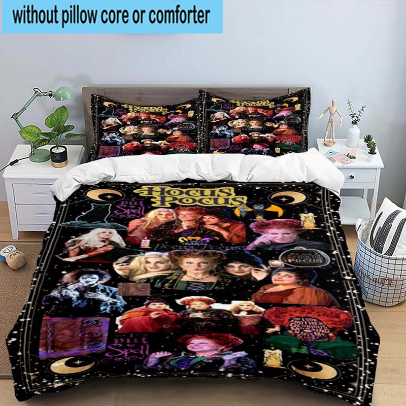 3PCS Halloween witches 3pcs Bedding,Including 3PCS Duvet Cover And 2pcs Pillowcases Perfect for Christmas,Ideal for Bedroom, Dormitory