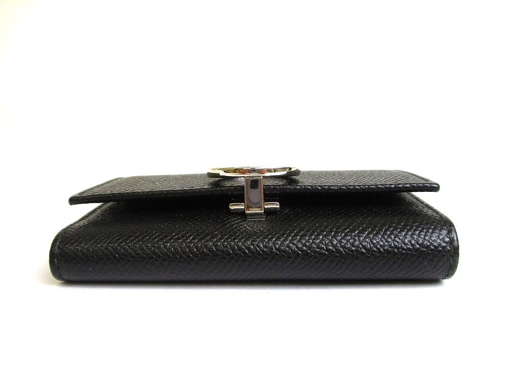 Authentic BVLGARI Black Leather Logo Clip 6 Pics Key Chain #a765  Refurbished