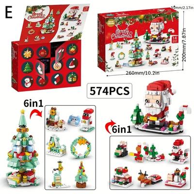 24Years Christmas Building Blocks Set Box Kids Toys Xmas Advent Calendar Bricks DIY Educational Toys Kit Gift For Kids Adults
