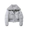 Autumn Winter Women Fake Two Pieces Padded Jacket Turn-down Collar Crop Down Jacket Korean Thick Parkas Outwears Designer