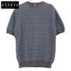 2012 FZY443 AO5J Blue Linen X Cotton X Silk FF All-Over Print Short Sleeve Knit Pullover Tops 50 blueUsed