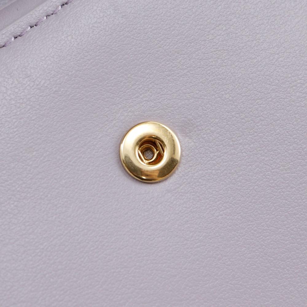 CELINE Triomphe Tri-fold wallet Small flap wallet Compact wallet purple leather Women Used