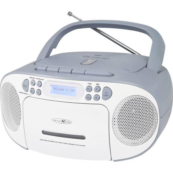 Reflexion Radio-lecteur CD DAB+, FM, DAB AUX, CD, Cassette, USB blanc, bleu