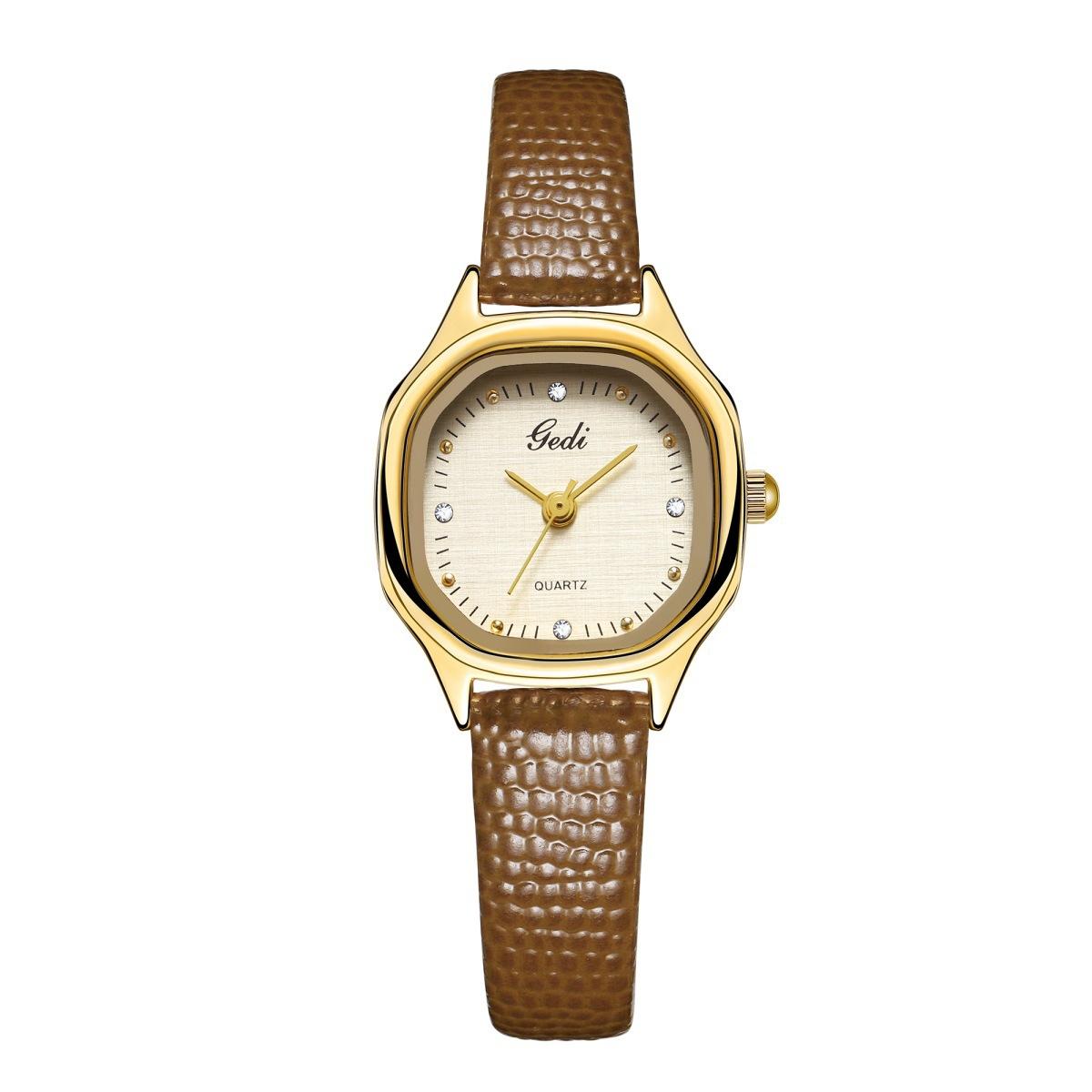 

Light Luxury Niche Cloth Pattern Surface Exquisite Small Dial Fashionable Imitation Snake Pattern Belt Retro Quartz Watch