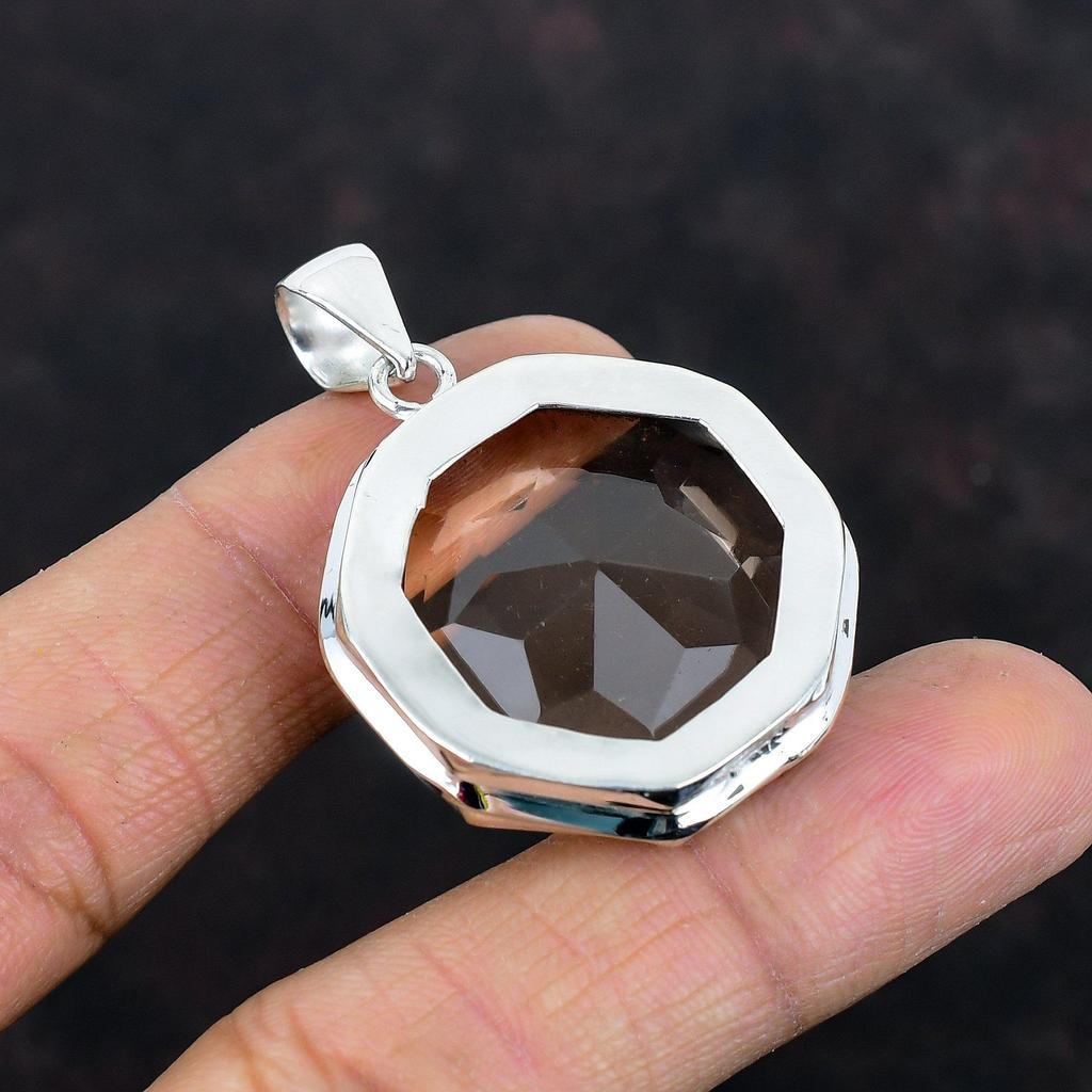 Faceted Morganite Pendant 925 Sterling Silver Pendant Very Pretty Gemstone Pendant Decent Jewelry Handmade Brand New Pendant Gifts for Women