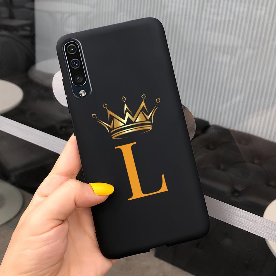 For Samsung Galaxy A50 A50S A30S Case Silicone Letters Crown Back Cover Phone Cases For Samsung A50 A 50 30 S A307F A507F Fundas