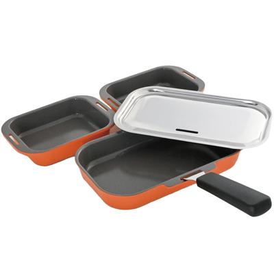 Grill Grill Ceramic Fried Far Infrared Gas Open Grill Open Grilled Fish Detachable Handle everyU. Plate, Pan, 5-piece Set, Coating, Egg, Rays,