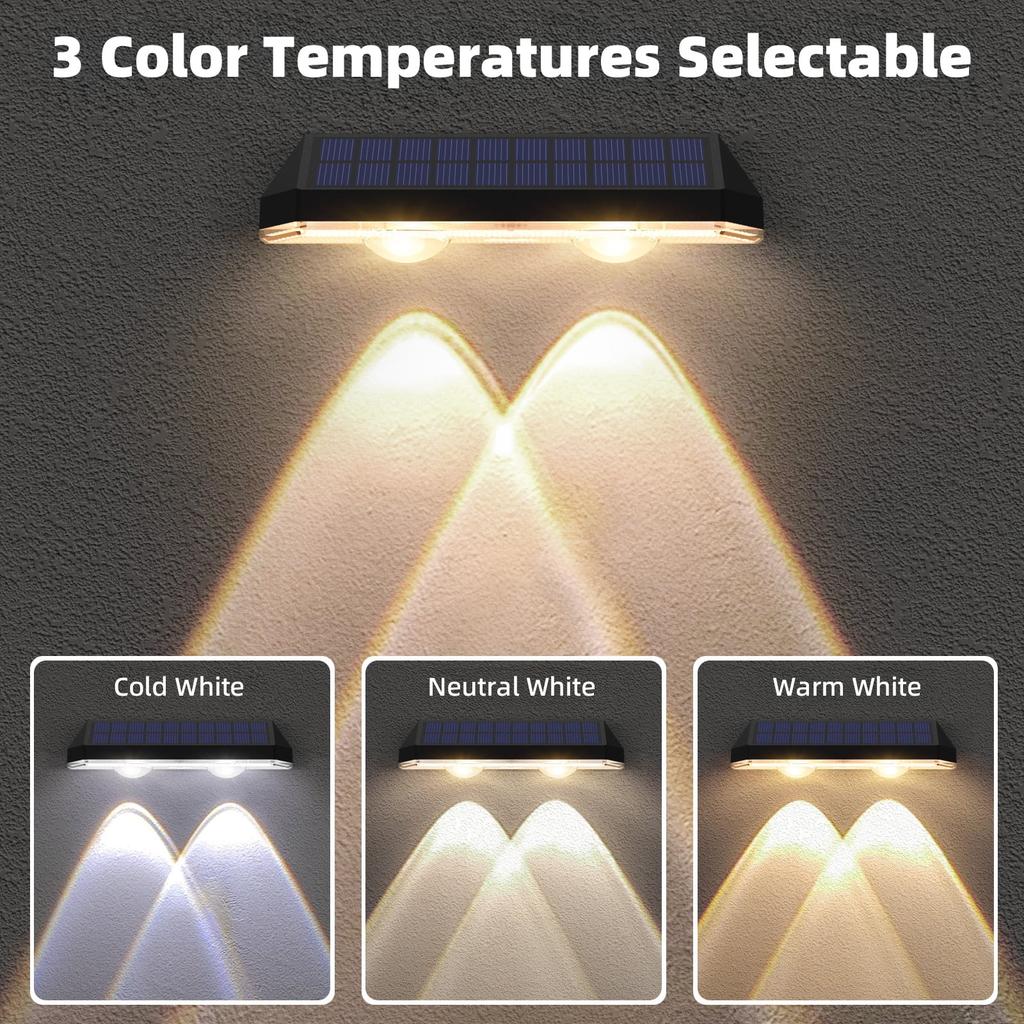 Solar Fence Lights Outdoor- IP65 Waterproof 3 Mode Solar Deck Lights for Outside Yard Railing Step Patio Stair and Wall (6 pack)