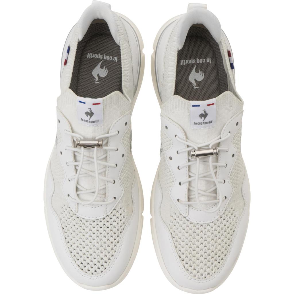 Coq Loire Easy to Put 3E Water White cm [Le Sportif] Slip-on Sneakers, On, Running, Wide, Equivalent, Repellent, Drawcord, Women's, (QL3XJC01WH) 24.0