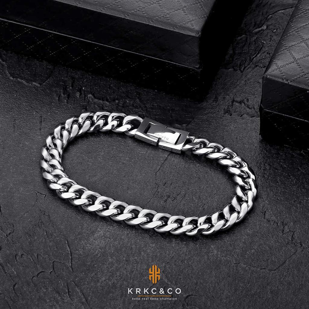 Kihei Breite 18k Gold Chirurgischer Edelstahl Hüfte Geburtstag KRKC&CO Herrenarmband, 8mm, Plattiert, Stahl, Hypoallergen, Dick, HIPHOP, Hop, Rapper,