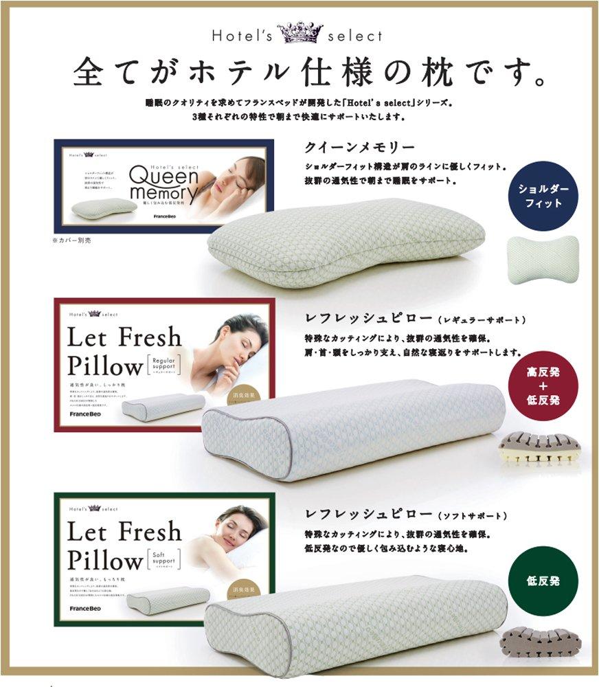 France Bed Refresh Pillow Soft Support, a Hotels Select Pillow with a Soft, Double-sided Memory Foam Pillow Featuring a Deodorizing Kuraray Shine Up