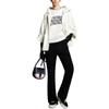 Fila Emerald Checkered Straight Leg Knit Casual Pants Women Bottoms Black F11W414802F-BK