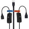 USB Splitterkabel 1 Stecker auf 2 Buchsen Verlängerungs-USB-Kabel mit Ein/Aus-Schaltern Daten Lade Synchronisationskabel für PC
