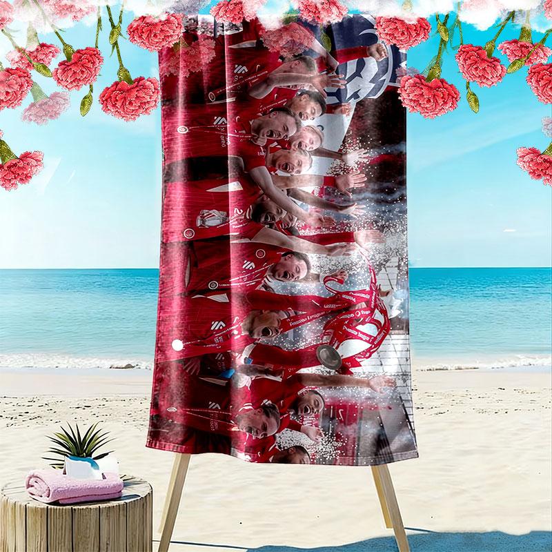 Liverpool Players Print Beach Towel, Large Soft Quick Dry Towel for Beach Camping Swimming