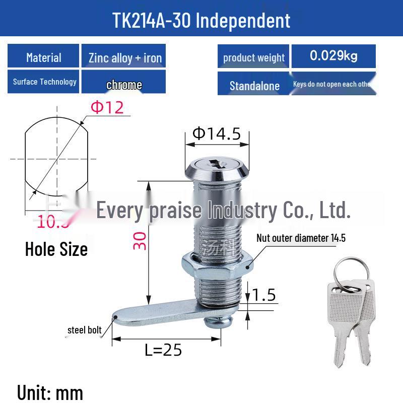 Mini Round 12mm Cam Lock for Jewelry Display, Instrument Cabinet, Light Box, or Miniature Doors
