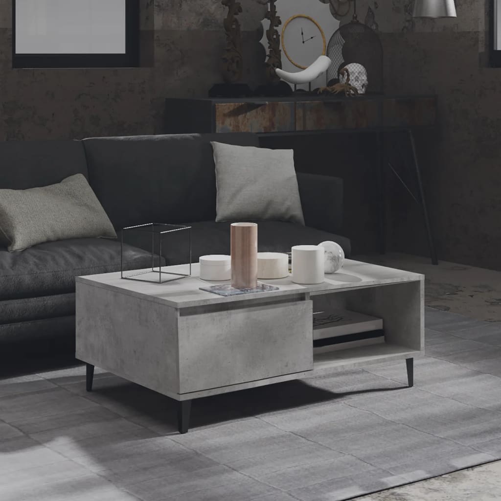 Coffee Table Concrete Grey 90 x 60 x 35 cm Particleboard