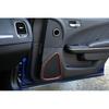Red Carbon Fiber Front Door Speaker Stereo Cover Trim  for Dodge Charger/300C