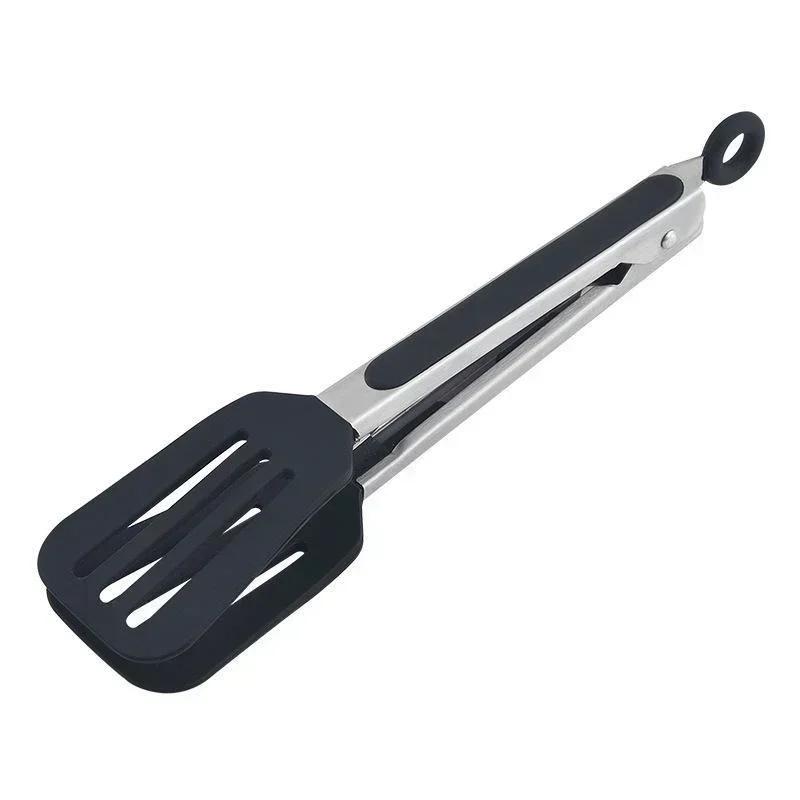 Pinze per barbecue in silicone Clip per barbecue Clip da cucina Pinze per alimenti in silicone Clip per alimenti Utensile da cucina per la casa Pala in acciaio inossidabile