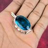 London Blue Topaz Pendant, 925 Solid Sterling Silver Gemstone Jewelry, Handmade Pendant, For Thanksgiving