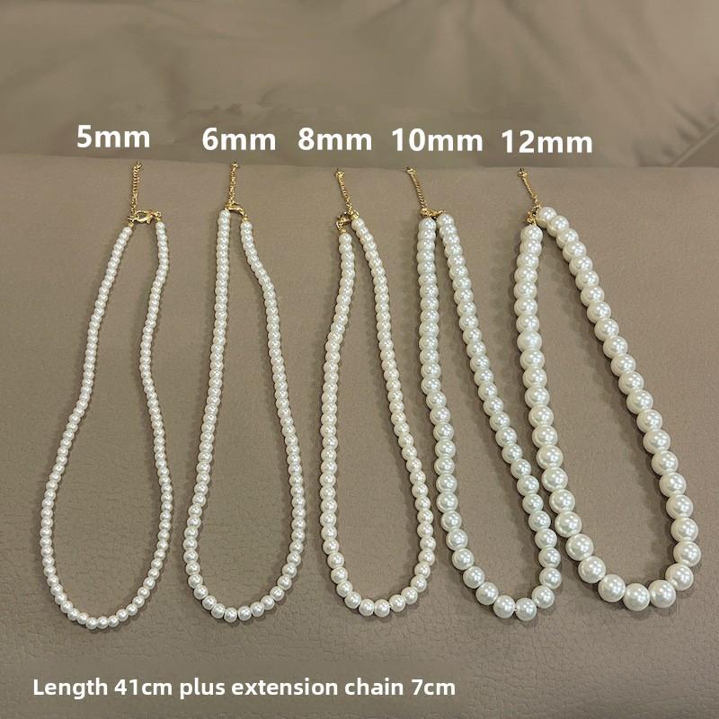 French Entry Luxury Imitation Pearl Unisex High-end All-match Collarbone Chain Fashionable Overlapping Bamboo Sweater Chain