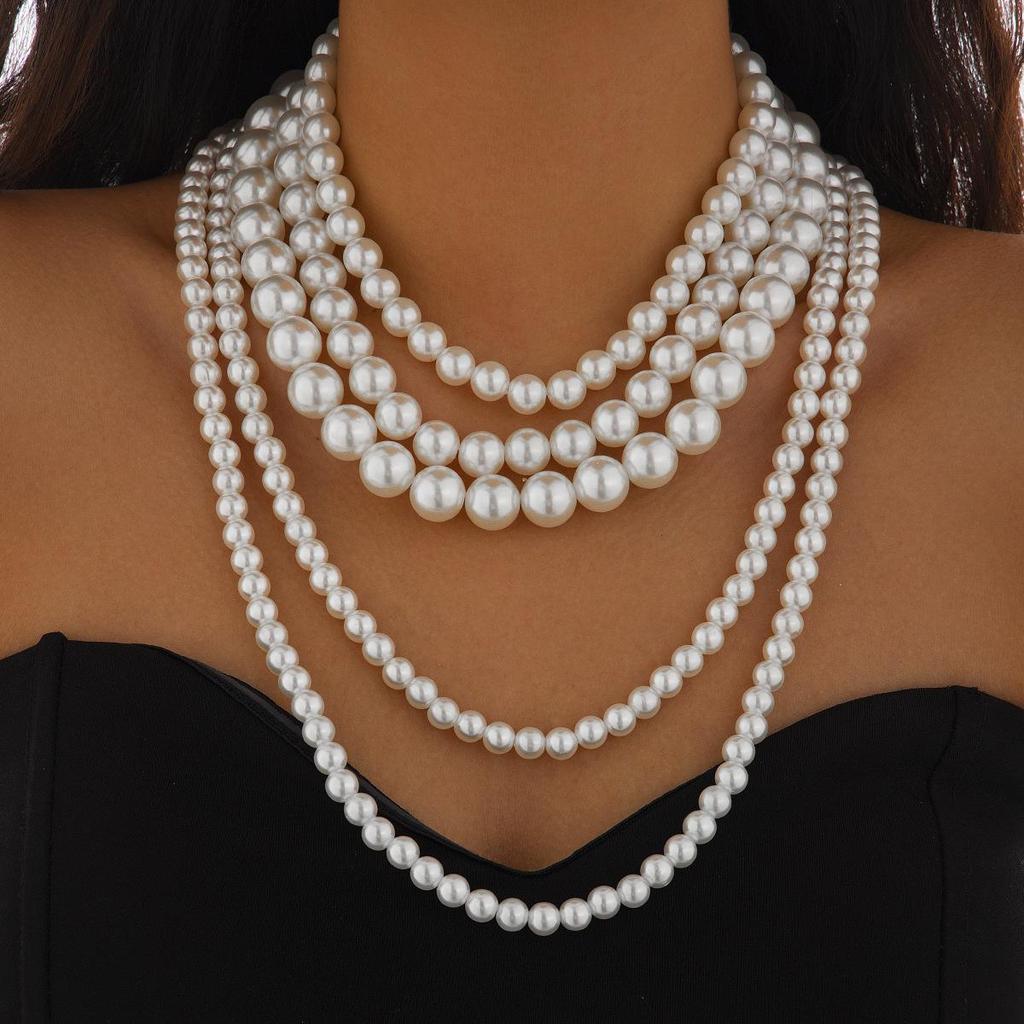 Baroque Multilayer Pearl Necklace - Retro French Choker for Women