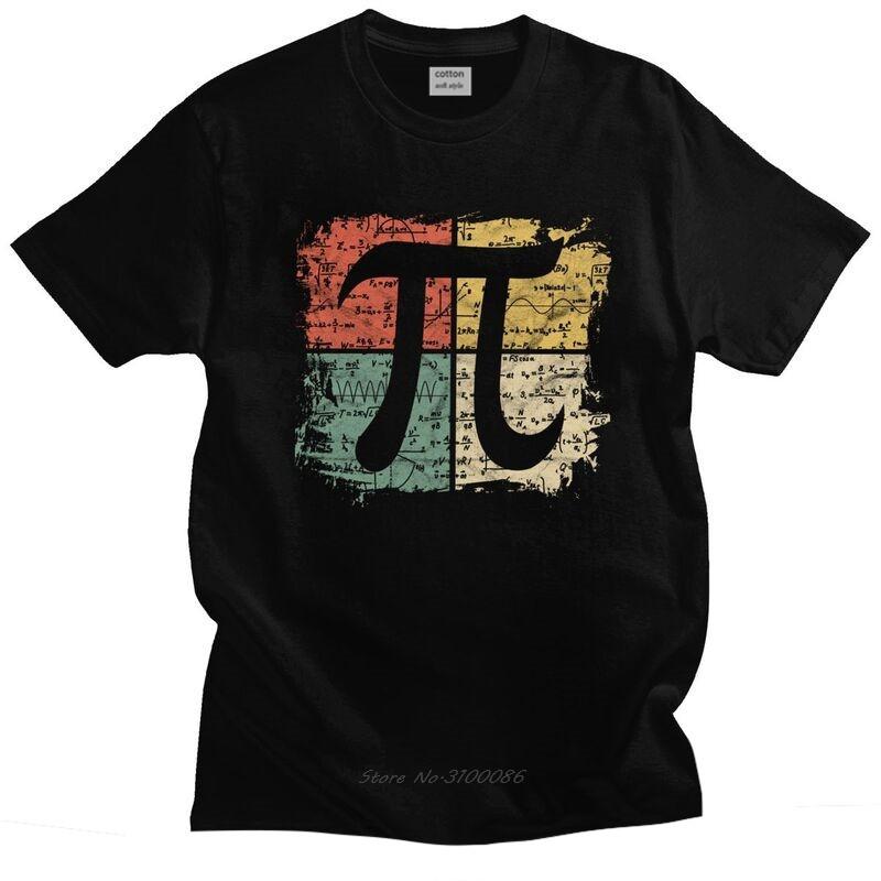 Retro Square Pi Symbol Gift T Shirt Men Cotton Tshirt Leisure Tee Short Sleeves Math Equations Teacher Geek T-shirts Loose Fit