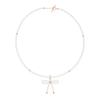 Jestina Mariel Ribbon Pearl Bead Necklace + Pendant Set (Set-J0-0908)