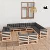 Day and Night - Day and Night Garden Furniture Set 12 Pieces and Cushions Solid Pine Wood