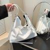 PU Bow 2026 High Quality Tote Bag Buckle Solid Color Fashi Women's Handbag High Appearance Soft Simple Versatile Shoulder Bag