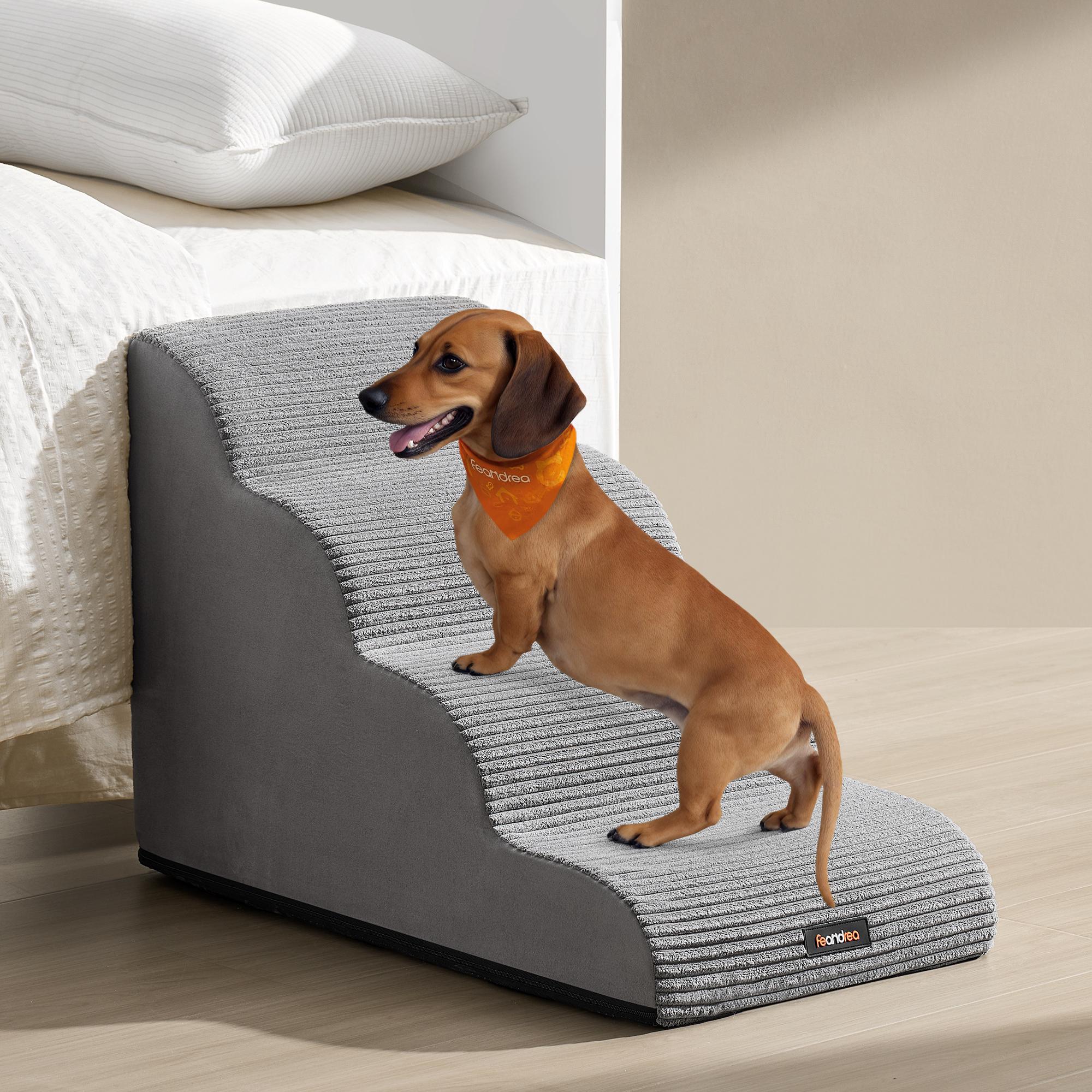 Feandrea 4-Step Dog Stairs, Waterproof, Anti-Slip