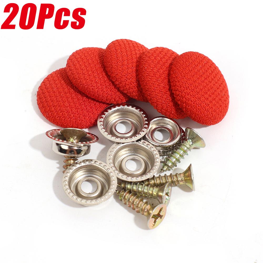 20Pcs Car Roof Snap Car Roof Repair Buckles Car Interior Ceiling Cloth Screw Cap Headliner Rivet Fixing Buckles Auto Accessories 20Pcs Red