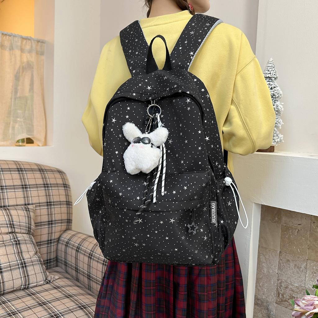 Schoolbag Korean Ins Simple Schoolbag Lazy Style Female Junior High School Students Niche Unpopular Primary School Students High Value Star Backpack