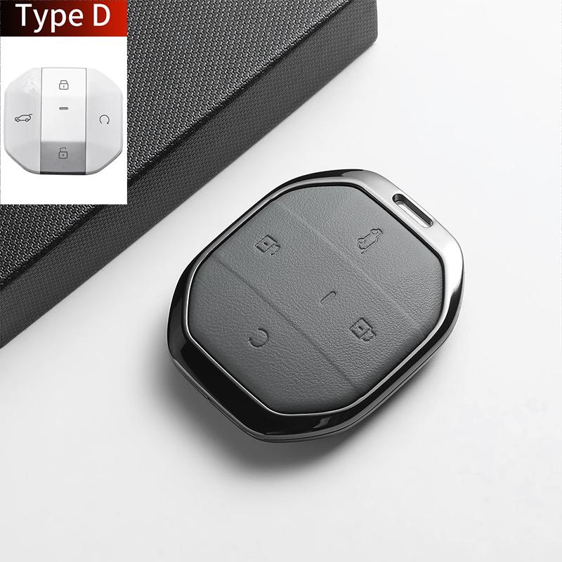 For Jetour Freer Freedom T2 Freer Traveller T1 2025 Leather Metal Car Smart Key Case Cover Fob Car Key Protection Shell Holder