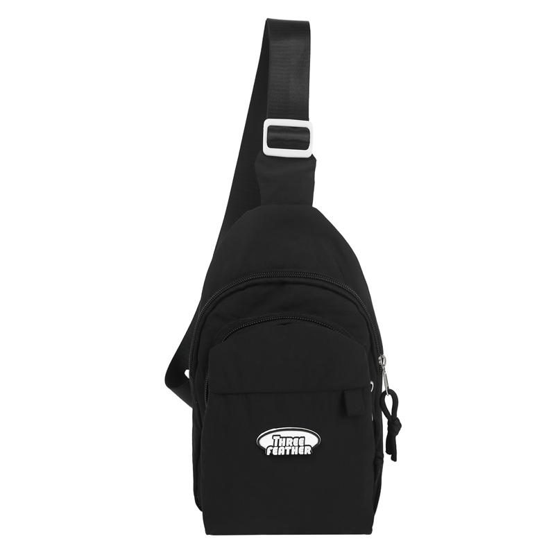 

Женская сумка через плечо, нейлоновая нагрудная сумка для студентов, однотонная сумка для мобильного телефона чёрный