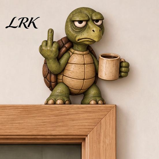 Holiday Door Frame Sign Middle Finger Animal Corner Sign, Funny Wooden Durable Wood Ornaments Decoration, Wall Hanging Ornament for Festive