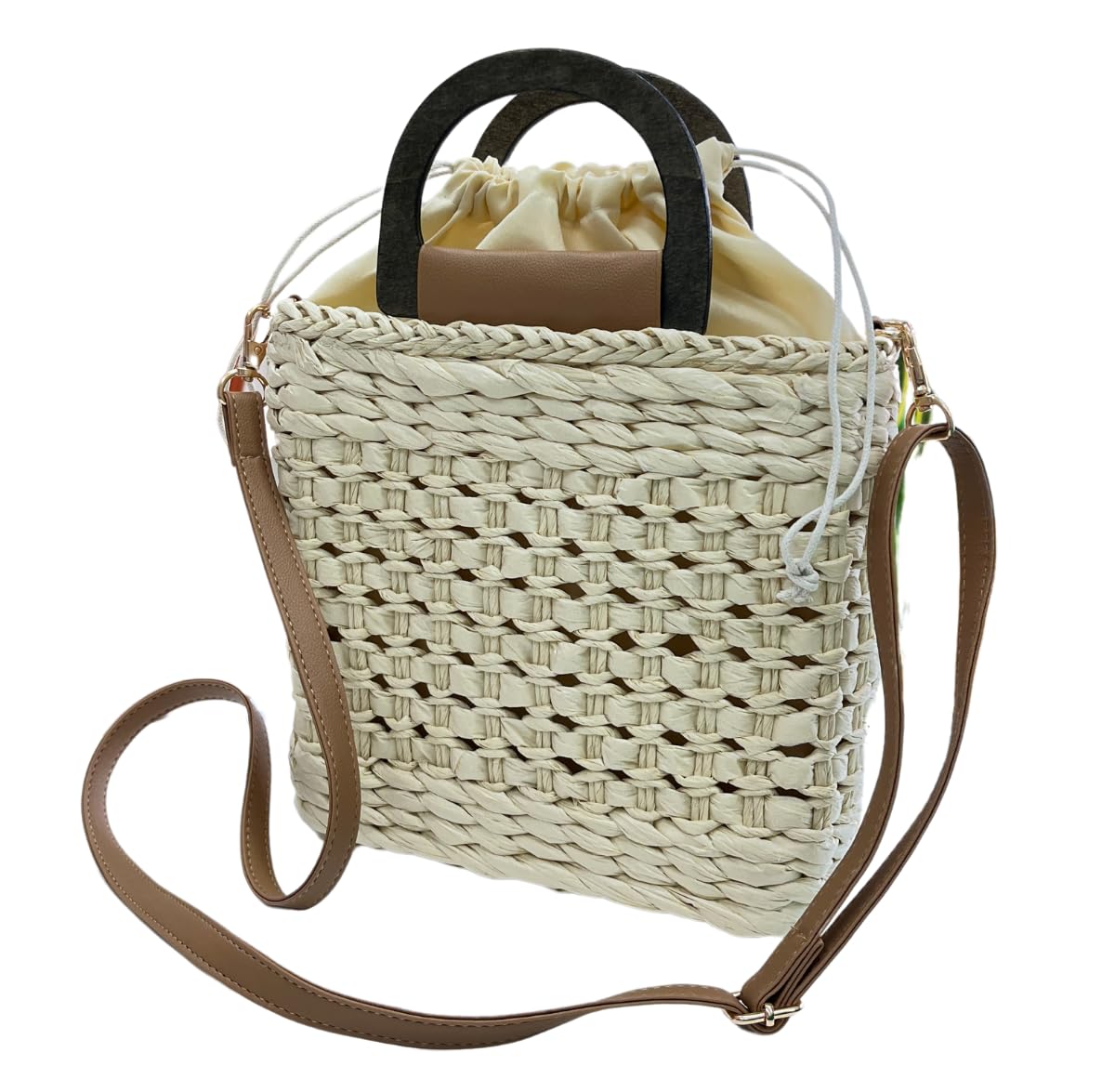 

Сумка с плетеной корзиной через плечо Женская Ячмень A4 Тоут Большая Большая Вместимость [kanaelun] Женская Ручной вязки на кулиске, Сумка, Сумка, Сумка, Сумка, Сумка, Солома, бежевый