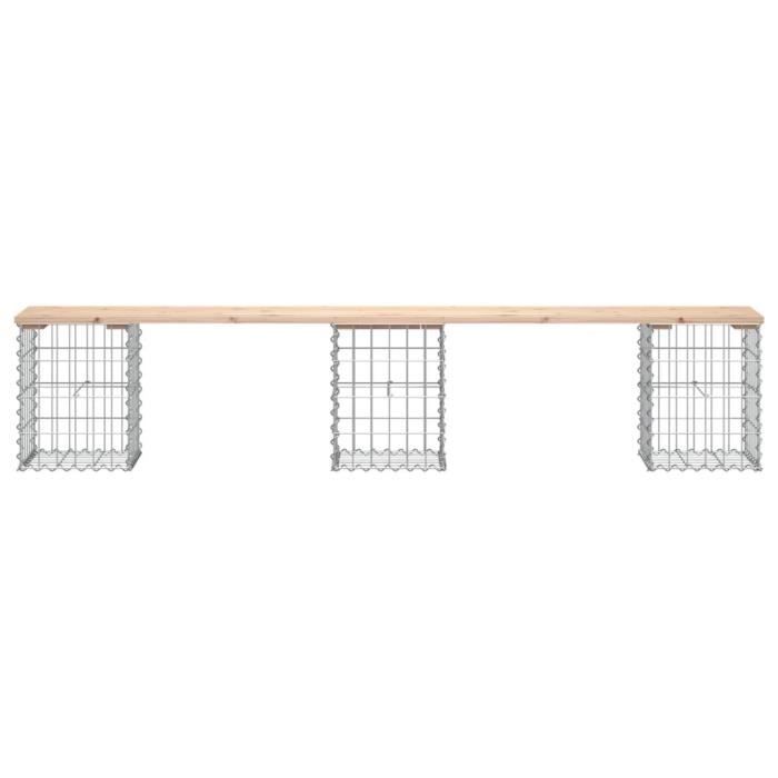 VidaXL Design Gabion Garden Bench 203x31x42 Cm Solid Pine Wood 834332