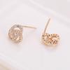 European and American Fashion Women's Flower Rhinestone Geometric Metal Stud Earrings