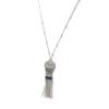 Les Trésors De Lily [N8173] - Silver Turquoise 'Altai' Designer Necklace
