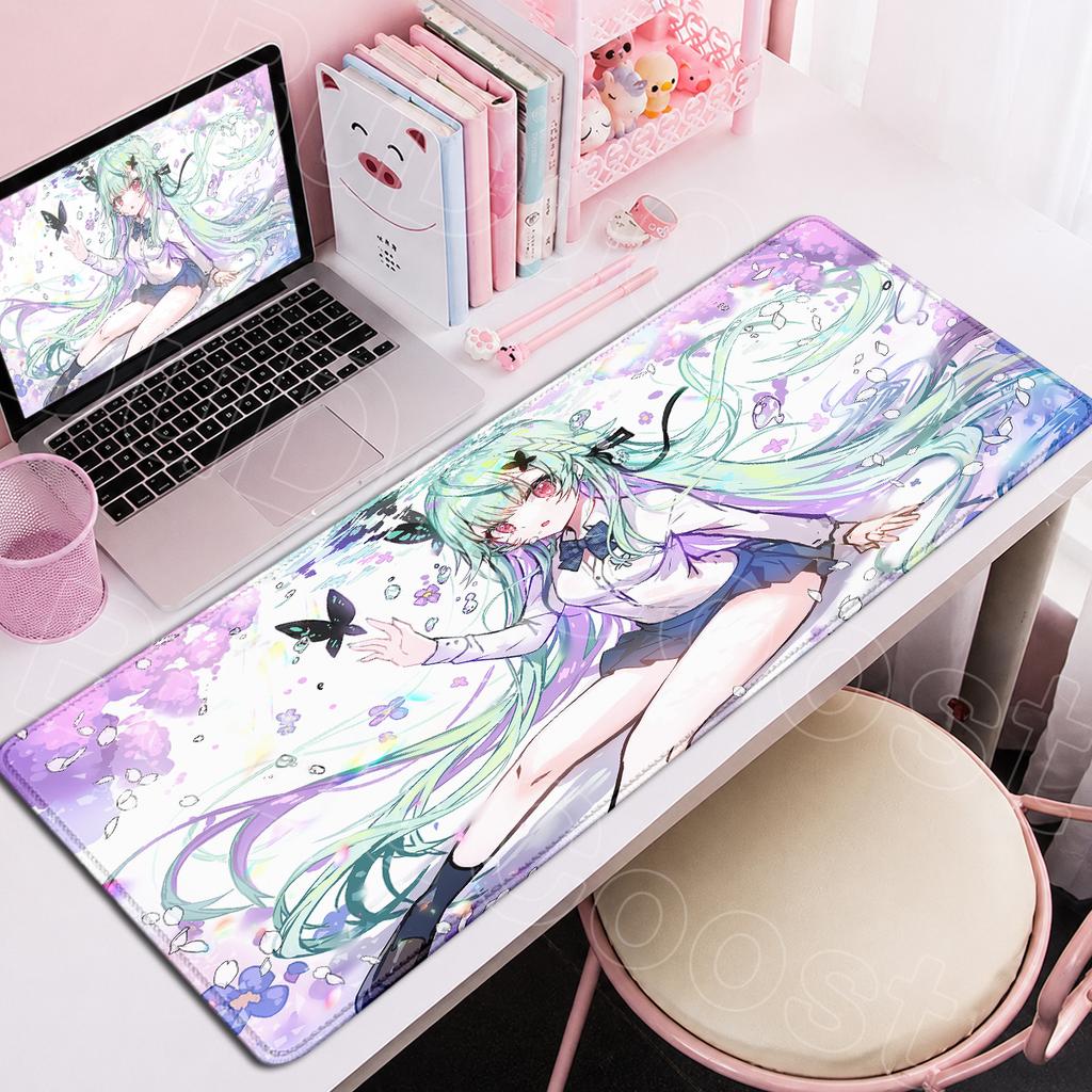 Laptop Gaming Keyboard Desktop Mat Hololive Kawaii Uruha Rushia Anime Mousepad Large Office Cabinet Carpet PC Rubber Accessories