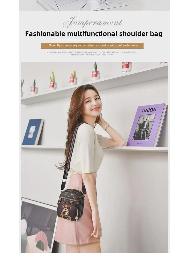 Sac à bandoulière mini mode femme 2022 en cuir souple multicouche - Petit porte-monnaie rond pour téléphone