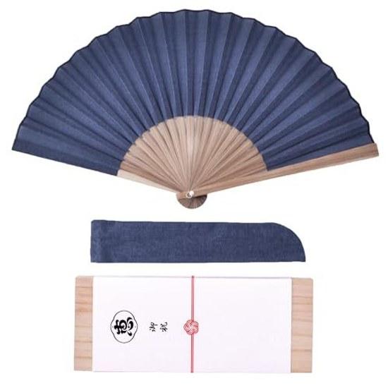 Keichindo Paulownia Box High-Quality Hemp Fan Traditional 23cm Unisex Mens Gift Wrapping