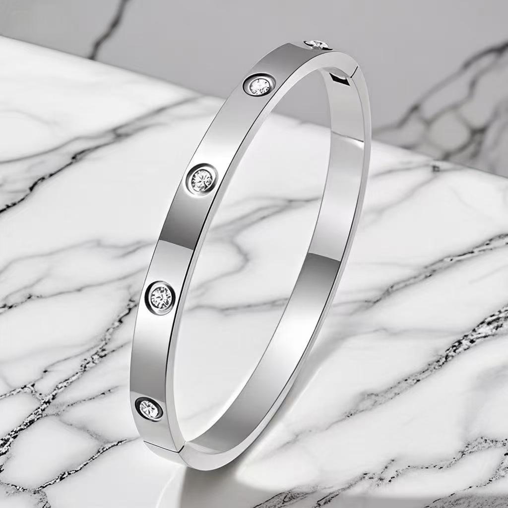 Korean Style Slim Waist Titanium Steel Women s Bracelet with Stars