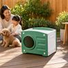 Enclosed Plastic Cat Shelter Sturdy Small Dog House Cozy for Balcony