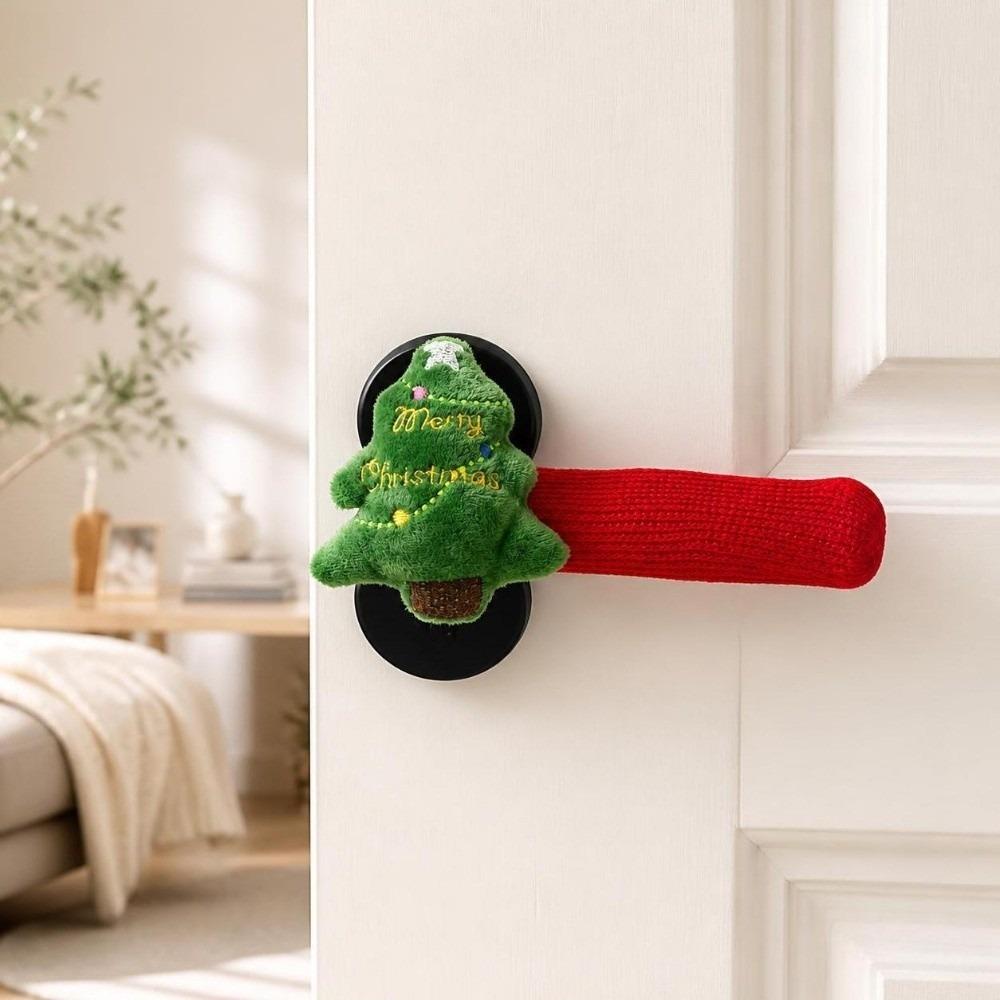 Love Heart Christmas Door Handle Covers Santa Claus Christmas Decorations Bathroom Door