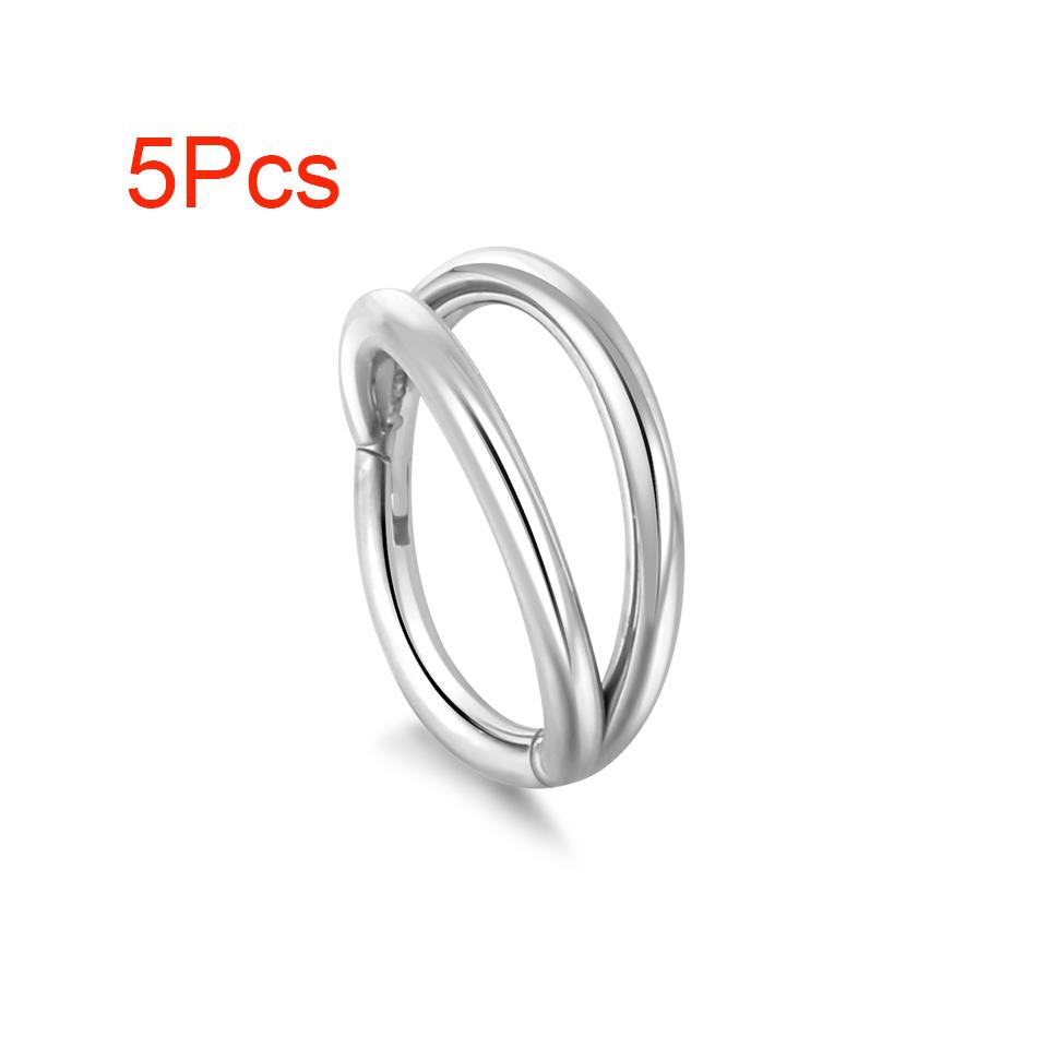

1/5pcs Titanium Double Hoop Nose Ring 20G 18G 16G Septum Clicker Hinged Segment Ring Ear Cartilage Conch Tragus Helix Jewelry 16G 1.2x6mm&Round&Earrings&Ears