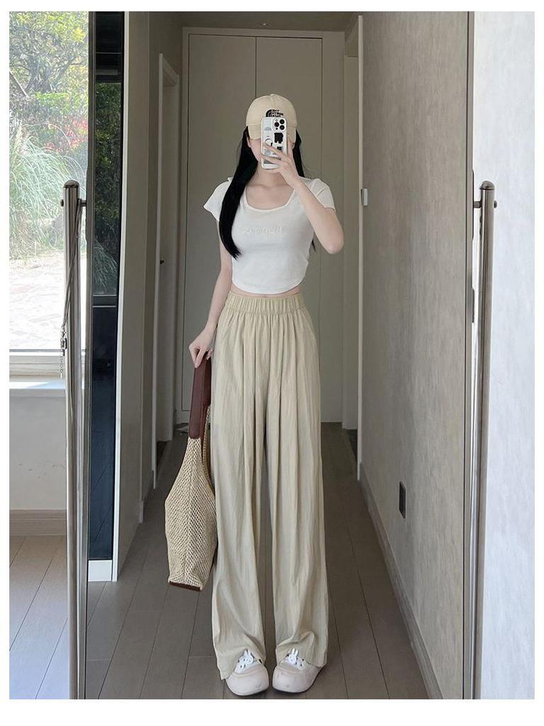 Women's High Waist Casual Wide-Leg Cotton Linen Pants - 9 Colors, Lightweight, Summer Style