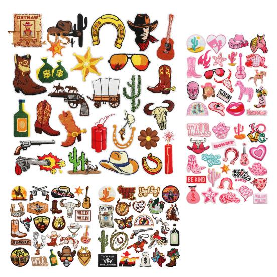 13/22/23/24/25/27 Pcs DIY Patches Multi Embroidery Patterns DIY Patches Set for Clothing Bags Hats Iron-On Self-Adhesive Sewing Repair Patch Family
