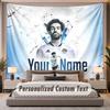 Custom Name Text Tapestry Mohamed Salah Personalized Polyester Wall Tapestry For Bedroom And Room