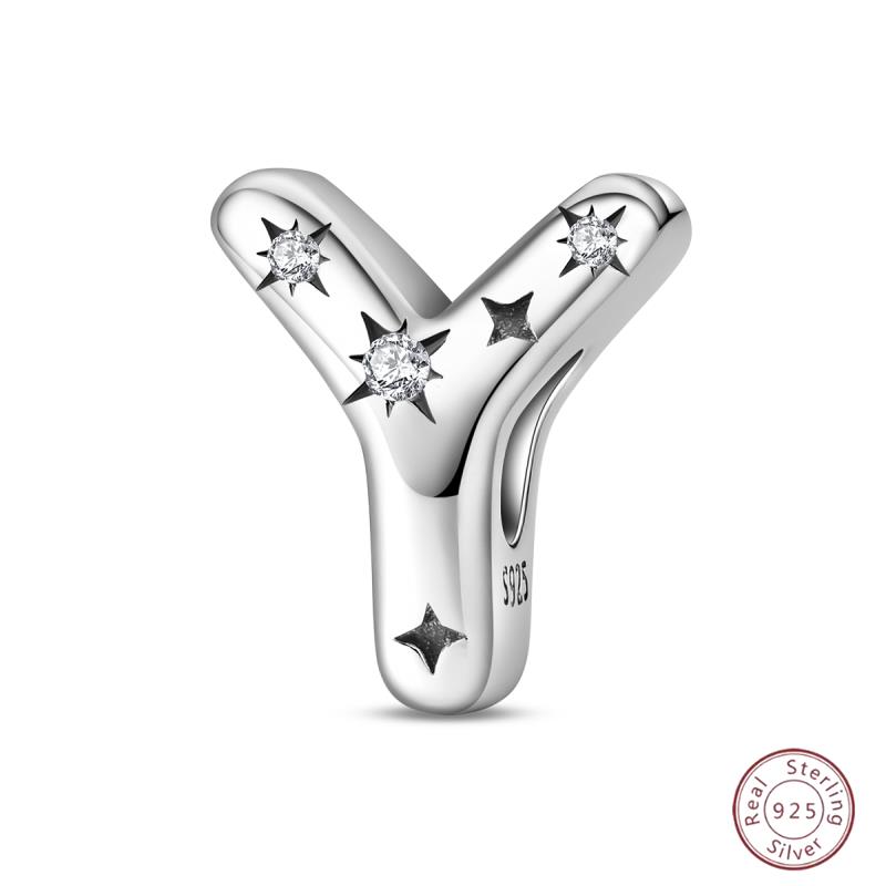 New Copper 26 Alphabet A-Z Charms Star Letter Beads Suitable For Diy Bracelet Women Jewelry Making